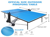 Offical Size Outdoor Table Tennis Table Foldable & Portable Ping Pong Table Set for Indoor Games W1408P436372