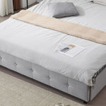 ZUN Upholstered Full Platform Storage Bed Frame with 4 Drawers, Adjustable Headboard with Button Tufted 62477493