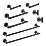 8-Pieces Matte Black Bathroom Accessories Stainless Steel Bathroom Hardware Bath Towel Bar W1932140142