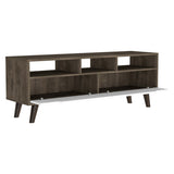 ZUN Oslo Tv Stand for TV´s up 51", Two Drawers, Four Legs, Three Open Shelves -Dark Brown / White B20092107