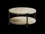 Modern minimalist round coffee table, 29.61-inch MDF material double-layer coffee table, open W1727P251175