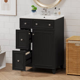 24-Inch Bathroom Vanity Cabinet with Ceramic Sink, 2 Drawers, 1 Door WF532034AAB