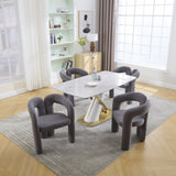 COOLMORE Contemporary Designed Velvet Fabric Upholstered Accent/Dining Chair /Barrel Side Chairs W395P224765