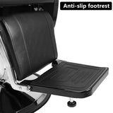 Barber Chair with Round Base and Footrest, PVC Leather Upholstery, ABS Armrests, 10033230