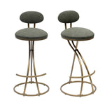 ZUN Round Bar Stool Upholstered Dining Stools for Kitchen Counter Set of 2 Modern Dining Chairs with W1757P227877