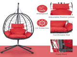 Egg Chair with Stand Indoor Outdoor Swing Chair Patio Wicker Hanging Egg Chair Hanging Basket Chair 36206490