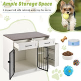 GO 37.4" Crate Furniture, Indoor Kennel with 2 Drawers and Storage Cabinet, Modern Furniture N704P265255K