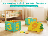 Yellow Kids Hopscotch Foam Mat with 9 Interlocking Tiles & 3 Marker Discs, Non-Slip Play Mat for 77638950