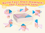 Tangram Puzzle Modular Kids Play Couch, Buildable Fort & Explorer Sofa with Ball Pit, All-Sponge T5880P493444