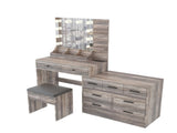 Large Makeup Vanity with Lights, Vanity Table with Charging Station, Vanity Desk with Mirror and 10 71427985