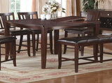 Counter Height Dining Table Top Birch Veneer MDF Rubber Wood Dining Room Furniture 1pc Table w B01157384