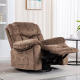 ZUN Swivel and Rocking Recliner Chair with Massage and Heating Bonded Leather Sofa W1403P172917