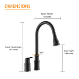 Kitchen Sink Faucet with Separate Handle, Matte Black W1243P324190