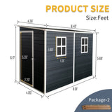 4x8ft Outdoor Storage Shed with Floor Resin shed with Two-Window, Waterproof ,Lockable Doors for 59651629