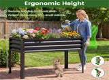 44" Elevated Raised Garden Bed with Drainage Holes, 32" Ergonomic Height Metal Planter - Black 63877749