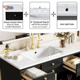 30'' Bathroom Vanity with Ceramic Sink Combo, Solid Wood Frame Bathroom Storage Cabinet, N710P276724B