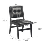 Hengming PU dining chair, no armrest with wooden legs, suitable for kitchen, dining living W212P163423