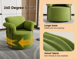 360 Degree Square Swivel Accent Sofa Chair,Fluffy Fabric Lounge Wide Upholstered Reading Chair with W2012P319054
