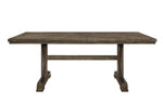 ZUN 1pc Light Brown Finish Curved Metal Accents Trestle Base Rectangular Dining Table Wood Wooden Metal B011P206741