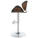 ZUN Black and Chrome Adjustable Bar Stool B062P153496