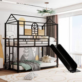 Twin Over Twin Metal Bunk Bed ,Metal Housebed With Slide,Three Colors Available. MF291674AAB