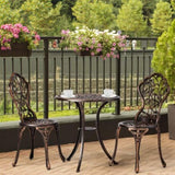 3 PCS Outdoor Bistro Set,Outdoor Patio Set, All-Weather Cast Aluminum Bistro Table Set for Backyard, 75089652
