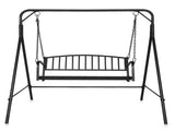 176*128*180cm Flat Top 250kg Garden Iron Swing Frame Black 76269217