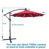 ZUN 10 ft Outdoor Patio Umbrella Solar Powered LED Lighted 8 Ribs Umbrella with Crank and Cross Base for W65627950