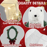 Lighted Christmas Wall Decor Reindeer Head, 39" Pre-lit 3D Rudolph Hanging Wreath for Front Door 30409245