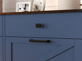Farmhouse Blue Double Tilt Out Trash for 20 Gallon Trash Cans, Free Standing Recycling 19080541