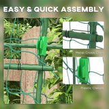 Outdoor Metal Garden Trellis with Climbing Net,57" x 66" x 81", Green 02505931