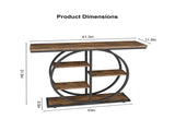 41.3 Inch Industrial Console Table for Entryway, Narrow Sofa Table with Storage Shelves & Circle W3101P460015