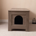 ZUN Cat Litter Box Enclosure, Litter Box Furniture Hidden with Barn Door, Wooden Washroom Furniture, W3008P235407