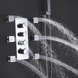 Luxury Thermostatic Mixer Shower System Rainfall with Set Shower and Hand shower Square Shower W105960093