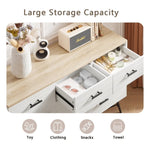 ZUN 7 Drawer Dresser for Bedroom with Deep Drawers, Wood & Chest of Drawers, Modern White Long 99349674