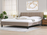 Aspen Vertical Tufted Modern Headboard Platform Bed Set, Queen, Mink Beige Performance Velvet B2719P238510