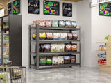4-Tier Height-Adjustable Metal Storage Rack, Vertical Organizer, 63" H 45.27" W 17.7" D, Black, 59503642