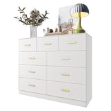 ZUN FCH 9 Drawer Double Dresser for Bedroom, Wide Storage Cabinet for Living Room Home Entryway,White 34963972