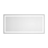 60 x 28 Inch LED Bathroom Mirror with Front and Backlight, Wall Mounted Vanity Mirror with Aluminum W2287P354857