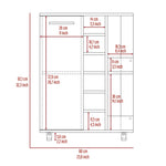 ZUN Bar Cart, Two External Shelves, Four Casters, Six Built-in Wine Rack, Single Door Cabinet -White B07091830