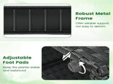 49" Black PE Rattan Raised Garden Bed with Trellis Adjustable Foot Pads Outdoor Planter Box 46378461