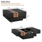 ZUN ON-TREND 31.4'' x 31.4'' Square Coffee Table with Sliding Tabletop, High Gloss Center Table with N721P180696B