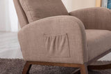 COOLMORE Rocking Chair, Modern Glider Chair, Recliner Armchair with Wood Legs and Side Pocket, W39594818