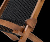 ZUN folding roping wood chair 76649356