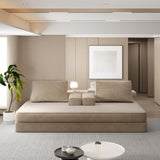 86.6"Multifunctional Convertible Sofa Bed with 2 Removable Backrests and 2 Pillows,Fuffy Chenille W3219P340668
