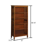 Gorgeous Styling Antique Oak Finish 1pc Media Solid wood Storage Books 5-Shelves Open Cabinet B011P191545