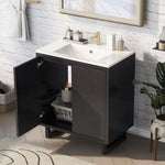 ZUN 30" Bathroom vanity Set with Sink, Combo Cabinet, Bathroom Storage Cabinet, Solid Wood Frame 57269708