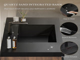24'' Floating Bathroom Vanity with Sink, Wall-Mounted Striped Bathroom Storage Cabinet with W1573P265194