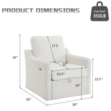Swivel Arm Chair with Soft Chenille Fabric, Comfy Accent Chair for Living Room. Bedroom .Reading W2671P296992