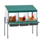Nesting Boxes for Chickens, 3 Holes Chicken Nesting Boxes with Legs, Chicken Laying Box with Lid 92102638